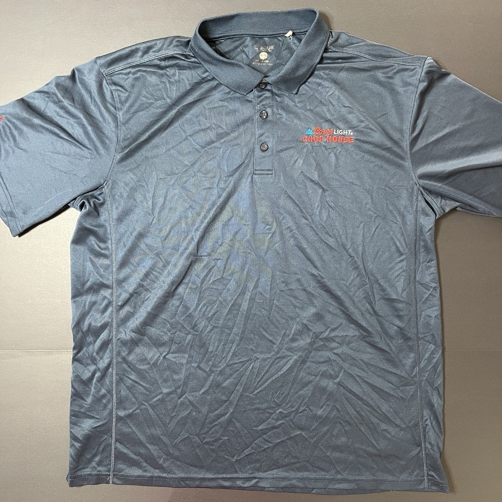 Coors Light Chop House Polo Shirt Blue Mens XL Clique Embroidered Logo
